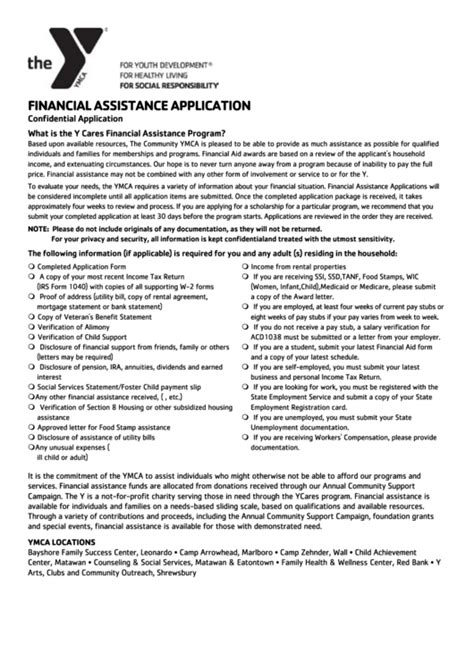 application for financial aid template